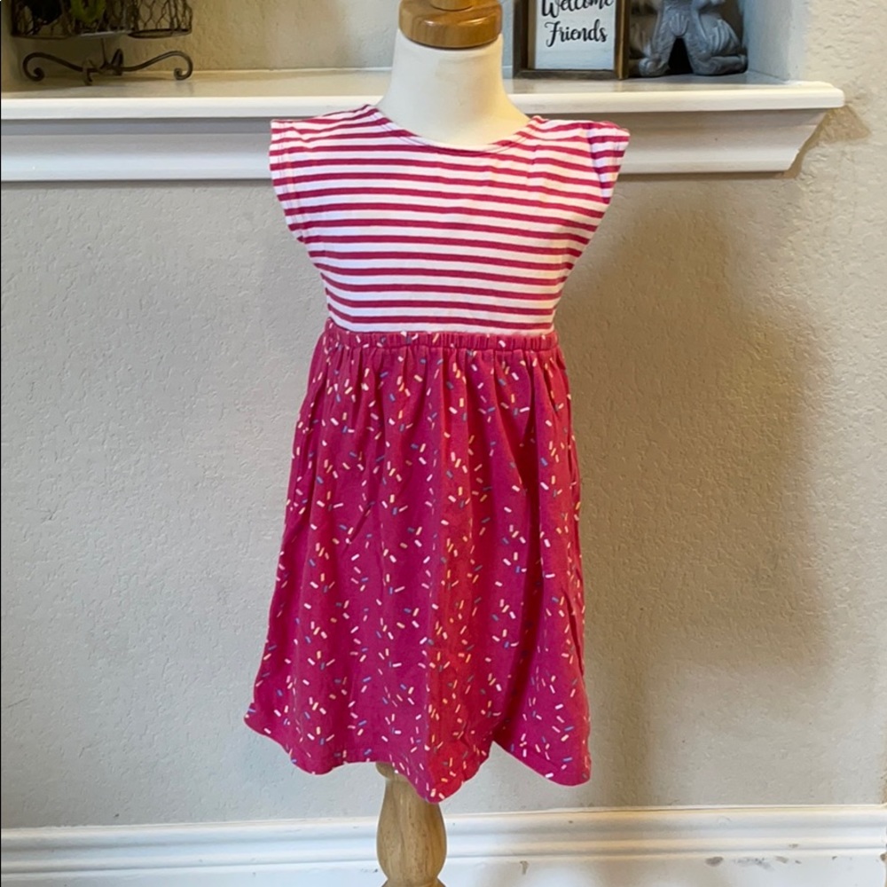 Pink Striped & Sprinkles Sundress w/Cutout Back